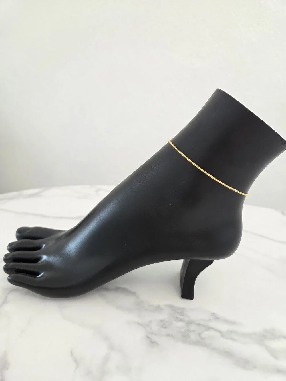 Stainless Steel ​Minimalist Gold Tone Adjustable Slider Ankle Bracelet